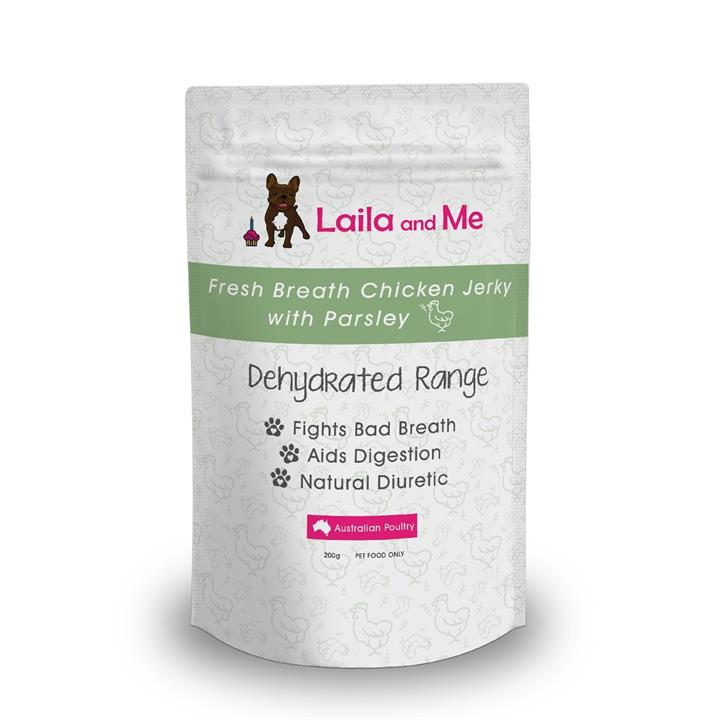 Laila & Me Dried Australian Chicken Breast & Parsley Fresh Breath Dog Treats - 200g