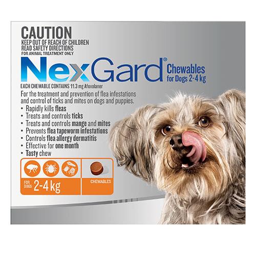 Nexgard Chewables For Very Small Dogs (2 - 4 Kg) Orange 9 Chews