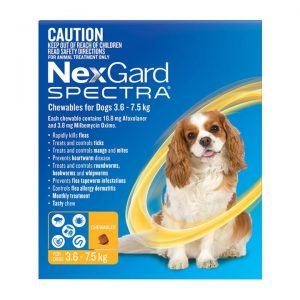 Nexgard Spectra Small Dogs (3.6-7.5kg) Yellow 6 Pack
