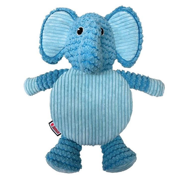 KONG Low Stuff Crackle Tummiez Plush Textured Squeaker Dog Toy - Elephant
