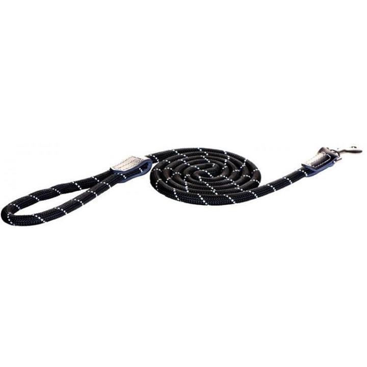 Rogz Classic Rope Lead Black 1.8m Medium