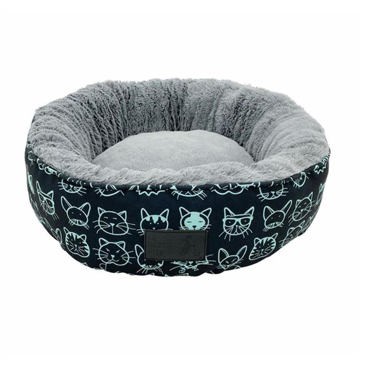 La Doggie Vita Kitty Club Black Donut Cat Bed