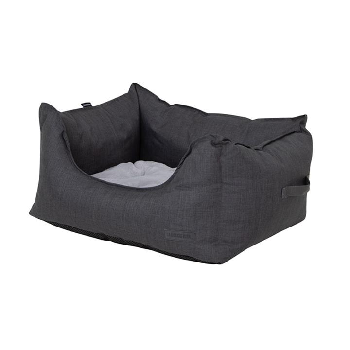 La Doggie Vita Water Resistant High Side Charcoal Dog Bed Small