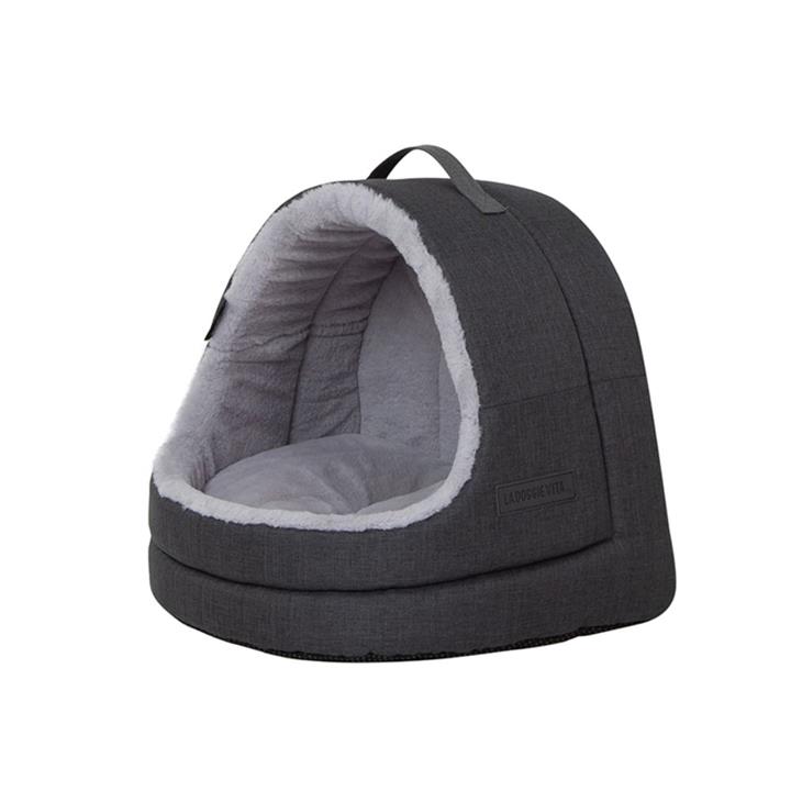 La Doggie Vita Water Resistant Hooded Charcoal Cat House