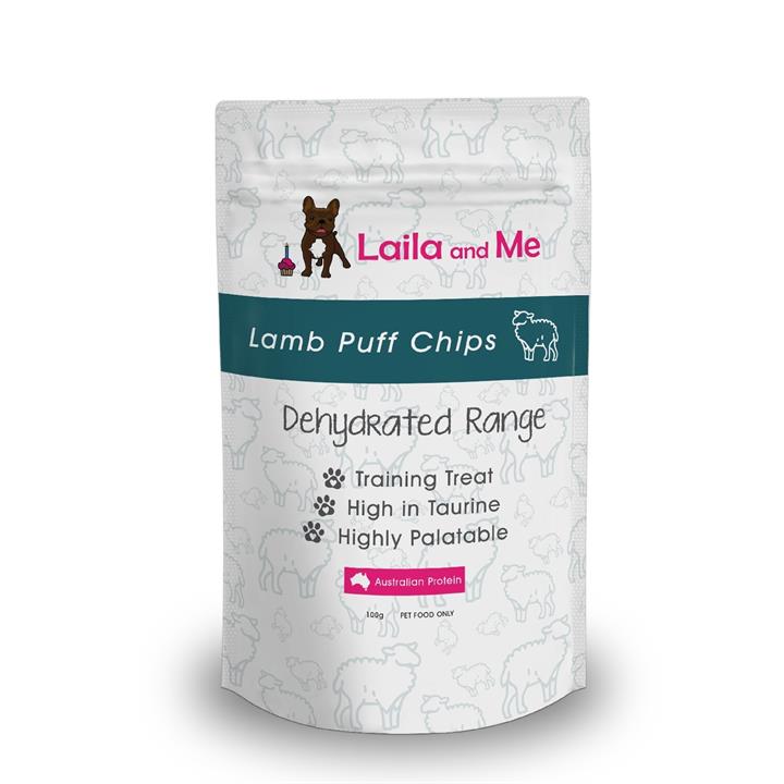Laila & Me Dehydrated Australian Lamb Chips with 100% Lamb for Cats & Dogs 100g