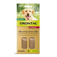 Drontal Wormers Chewables For Dogs Up To 35kg (Red) 2 Chews