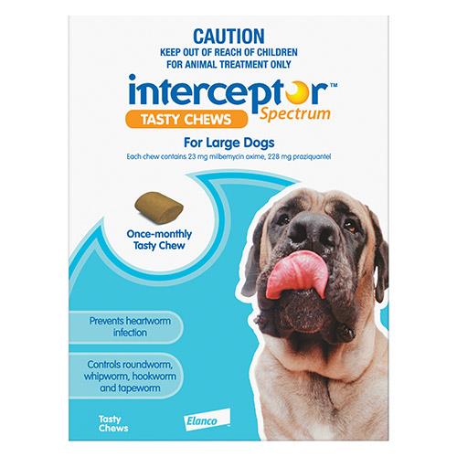 Interceptor Spectrum Tasty Chews For Large Dogs 22 To 45kg (Blue) 9 Chews