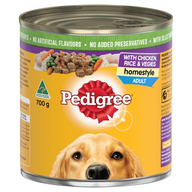 Pedigree Adult Wet Dog Food Chicken Rice Vegies Homestyle 700g