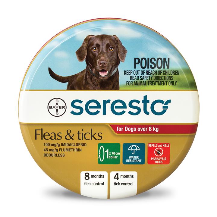 Seresto Flea And Tick Collar For Dogs Over 8 Kg (Red) 2 Piece