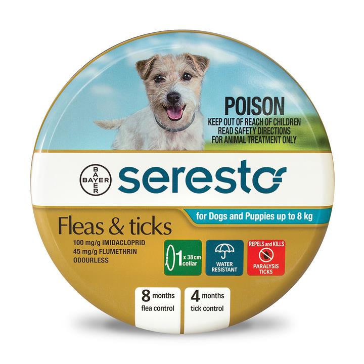Seresto Flea And Tick Collar For Dogs Under 8 Kg (Blue) 2 Piece