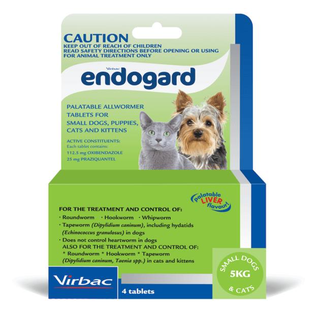 Virbac Endogard Wormer Small Dog 4 Pack