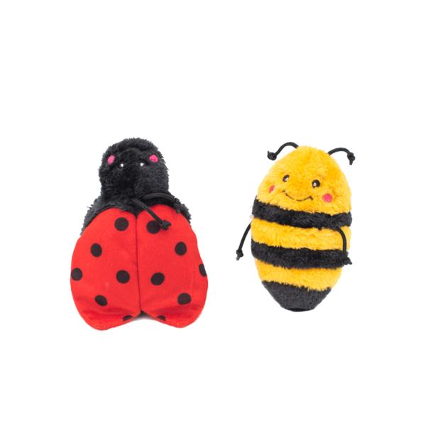 Zippypaws Crinkle Bee And Lady Bug Squeaky Dog Toy 2 Pack