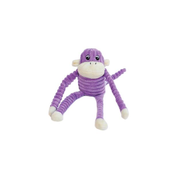 Zippypaws Spencer Crinkle Monkey Dog Toy Purple Small