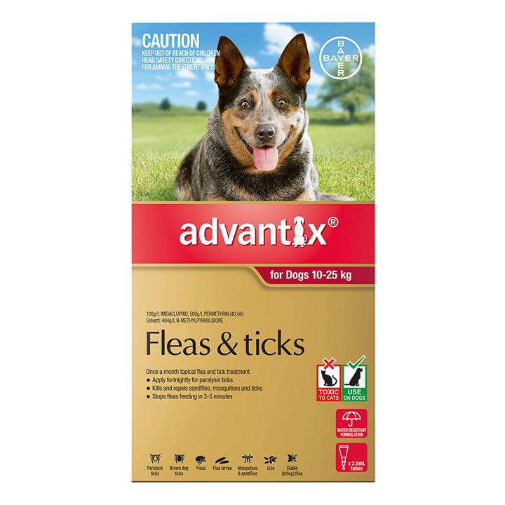 Advantix For Large Dogs 10 To 25kg (Red) 12 Pack