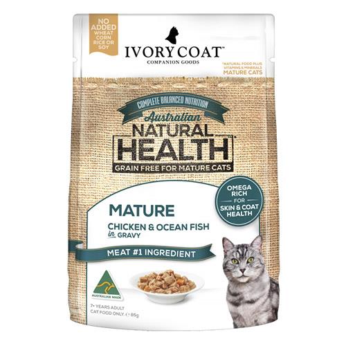 Ivory Coat Cat Mature Grain Free Light Chicken And Ocean Fish 85g X 12 Pouches 1 Pack