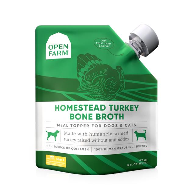 Open Farm Homestead Turkey Bone Broth Meal Topper 2 X 340g