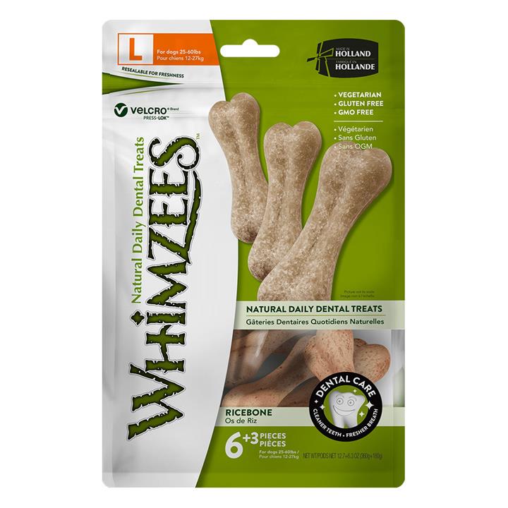 Whimzees Ricebone M-L Value Bag 9s 1 Pack