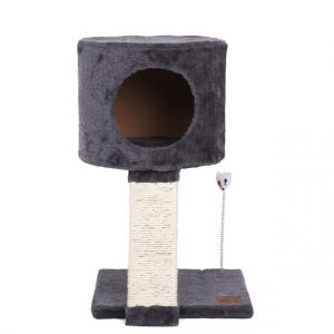 Charlies Pet Cat Tree Cubby With Scratching Slope Charcoal Each