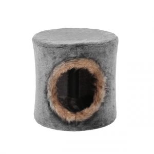 Charlies Pet Cat Tree House With Faux Fur Hole Grey Brown Each