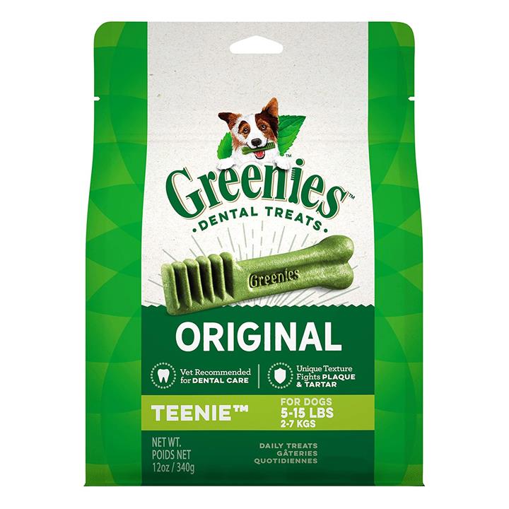 Greenies Original Dental Treats Teenie For Dogs 2-7 Kg 340 Gm