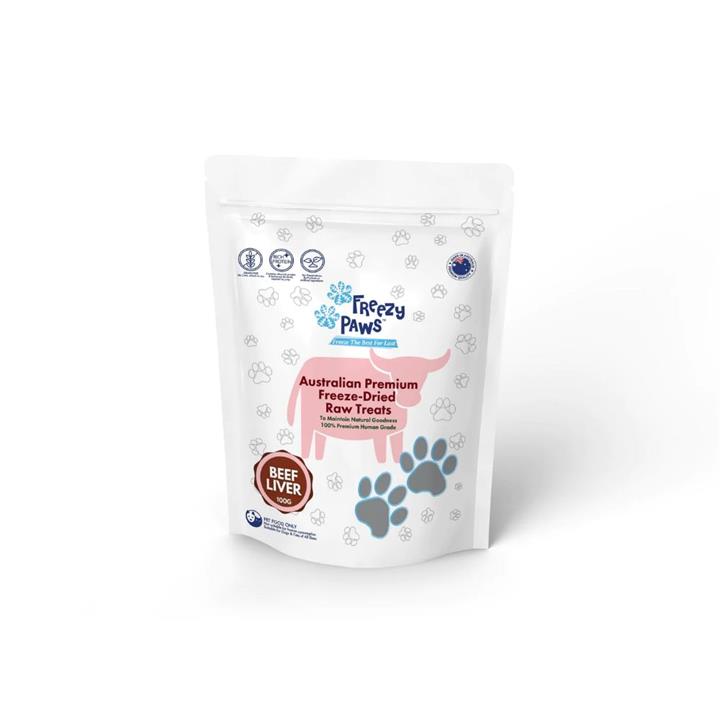 Freezy Paws Freeze Dried Beef Liver Dog & Cat Treats 100g