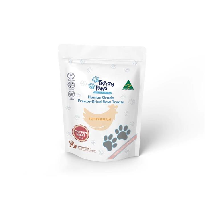 Freezy Paws Freeze Dried Chicken Hearts Dog & Cat Treats 100g