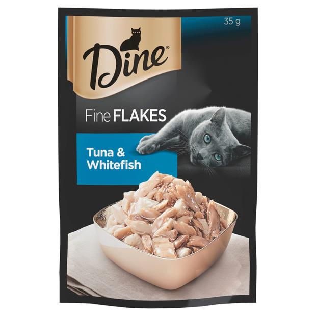 Dine Fine Flakes Tuna And Whitefish Wet Cat Food 8 X 12 X 35g