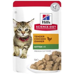 Hills Science Diet Kitten Wet Cat Food Chicken Recipe Pouch 85g