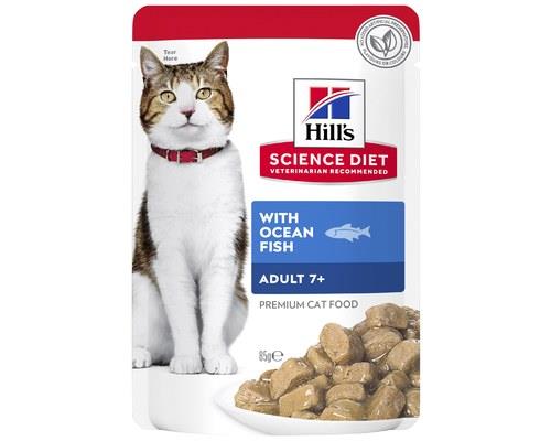 Hill's Science Diet Senior Wet Cat Food Ocean Fish Adult 7+ Pouch 85g