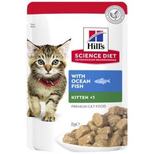Hills Science Diet Wet Cat Food Ocean Fish Kitten Pouch 85g