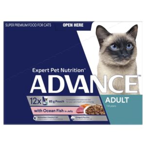 Advance Adult Ocean Fish In Jelly Wet Cat Food Pouches
