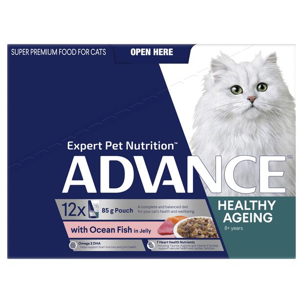 Advance Healthy Ageing Ocean Fish In Jelly Wet Cat Food Pouches