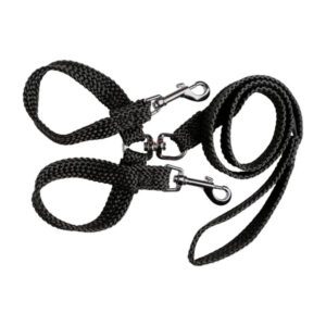 Beau Pets Double Nylon - Brace Lead - Black 20 Mm X 135cm