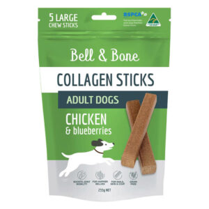 Bell And Bone Collagen Chew Sticks Chicken And Blueberries For Adult Dogs 1 Pack (5 Sticks)