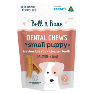 Bell And Bone Dental Chews Salmon And Carrot For Small Puppies 1 Pack (7 Sticks)