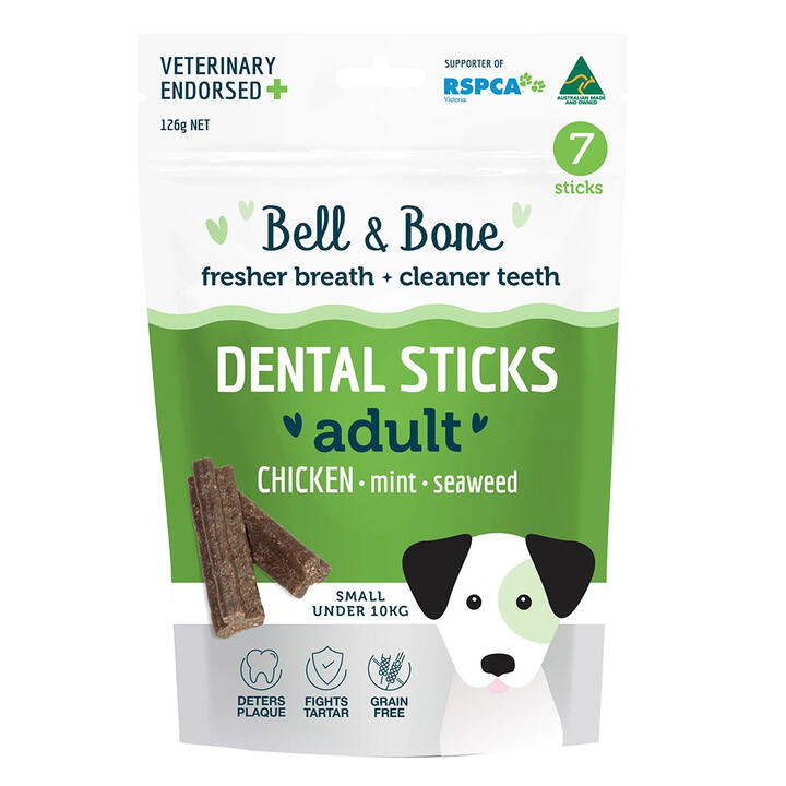 Bell And Bone Dental Sticks Chicken Mint And Seaweed For Small Dogs 1 Pack (7 Sticks)