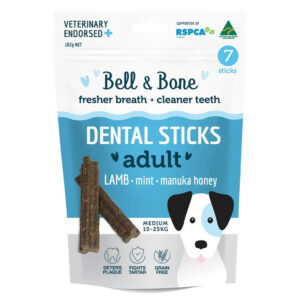 Bell And Bone Dental Sticks Lamb Mint And Manuka Honey For Medium Dogs 1 Pack (7 Sticks)