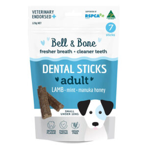 Bell And Bone Dental Sticks Lamb Mint And Manuka Honey For Small Dogs 1 Pack (7 Sticks)