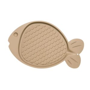Bella Spill Proof Fish Shaped Cat Mat Tan