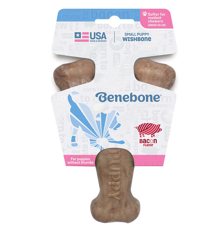 Benebone Wishbone Bacon Chew Toy For Puppy Small 1 Piece