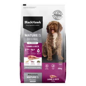 Black Hawk Original Mature 7+ Lamb & Rice Dry Dog Food 20 Kg