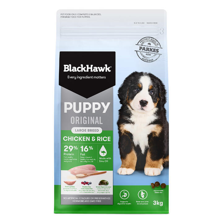 Black Hawk Original Puppy Large Breed Chicken & Rice Dry Dog Food 3 Kg