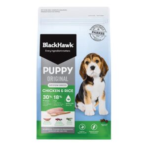 Black Hawk Original Puppy Medium Breed Chicken & Rice Dry Dog Food 10 Kg