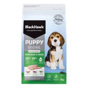 Black Hawk Original Puppy Medium Breed Chicken & Rice Dry Dog Food 3 Kg