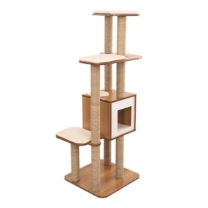Catit Vesper High Base Cat Tree And Scratcher Walnut