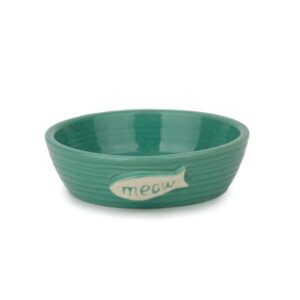 Cattitude Ceramic Bowl Fish Aqua Cat Feeding