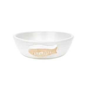 Cattitude Ceramic Bowl Tuna White Cat Feeding
