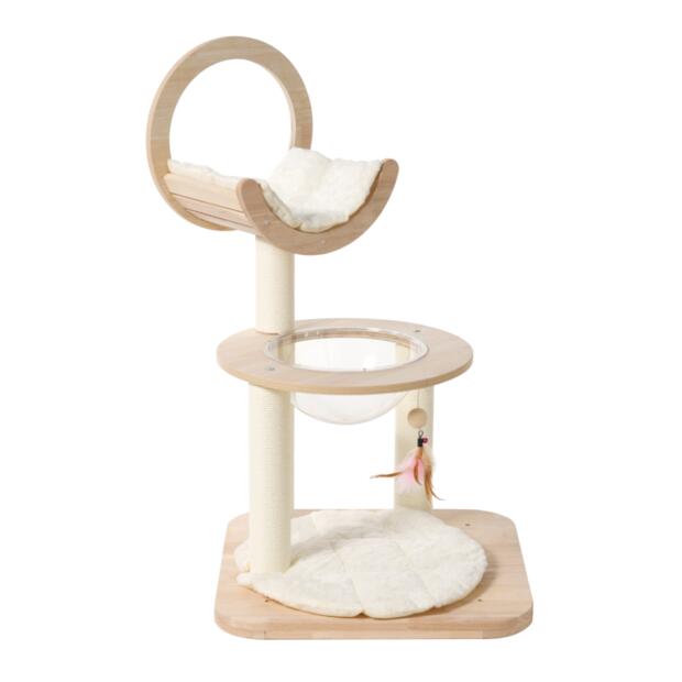 Charlies Stellar 2 Oak Wooden Cat Tree With Bubble Bed