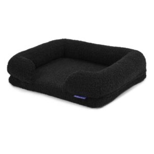 Charlies Teddy Fleece Orthopedic Memory Foam Dog Bolster Bed Charcoal