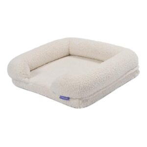 Charlies Teddy Fleece Orthopedic Memory Foam Dog Bolster Bed Cream